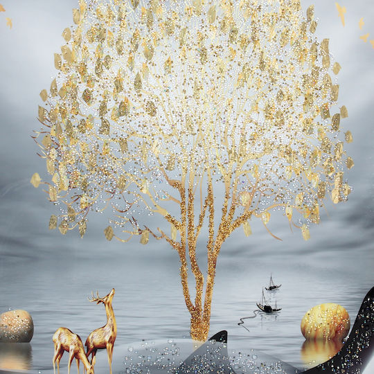 Keskor Gemälde Hölzernes 120x90cm