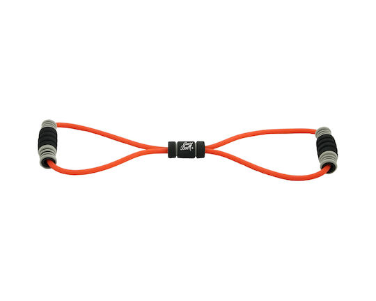 Evolution Fitness Лента за фитнес Фигура 8 мек с дръжки Червен