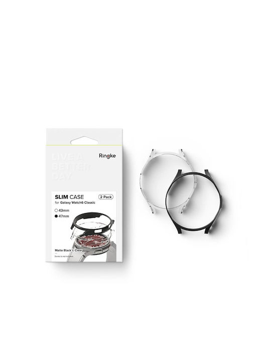 Ringke Slim 2-Pack Πλαστική Θήκη σε Διάφανο χρώμα για το Galaxy Watch6 Classic 47mm