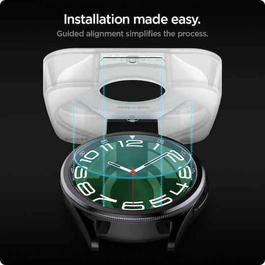 Spigen Glas.tR EZ Fit Gehärtetes Glas für das Galaxy Watch6 Classic 47mm 2Stück AGL07066