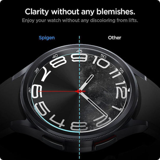 Spigen EZ Fit Закалено стъкло за Spigen Glas.tr "EZ-Fit" 2-Pack е съвместим с Galaxy Watch 6 Classic (43 mm). 2бр AGL07067