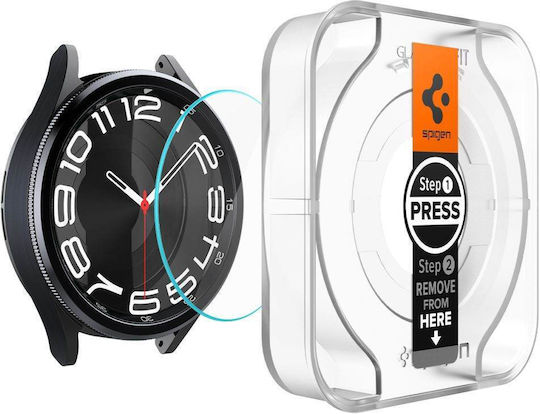 Spigen EZ Fit Закалено стъкло за Spigen Glas.tr "EZ-Fit" 2-Pack е съвместим с Galaxy Watch 6 Classic (43 mm). 2бр AGL07067
