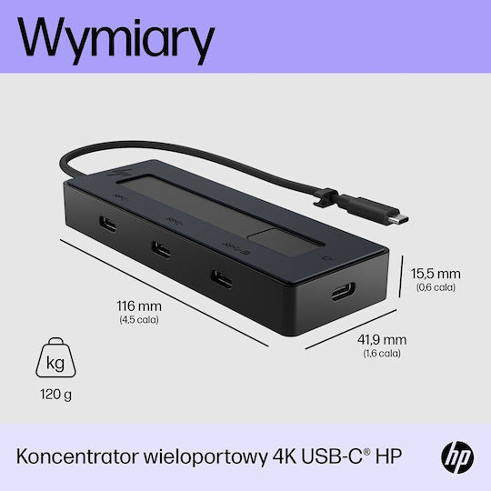 HP USB-Hub mit 4 Anschlüssen USB 3.2 mit USB-C Verbindung