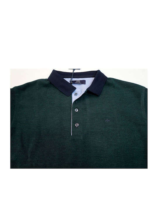 Makis Tselios Fashion Men's Long Sleeve Blouse Polo Green