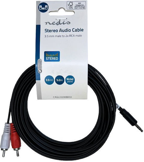 Nedis 3,5mm Klinkenkabel 2x RCA-Stecker Schwarz 5m
