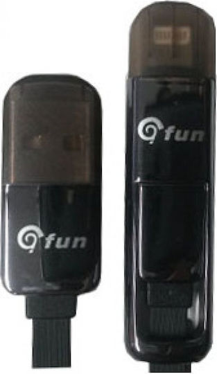 Gfun Cablu Flat USB La Lightning/micro USB Negru 1m (78-DATA21BK)