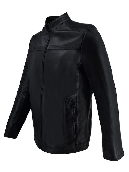 Δερμάτινα 100 Men's Winter Leather Jacket Black