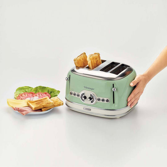 Ariete Vintage Toaster 4 Slots 1630W Green