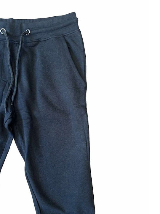 Cotton Point Men's Fleece Sweatpants with Rubber Black