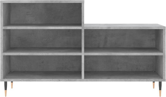 Concrete Wooden Shoe Organizer Gray 102x36x60cm