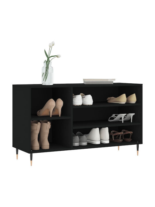 Wooden Shoe Organizer Black 102x36x60cm