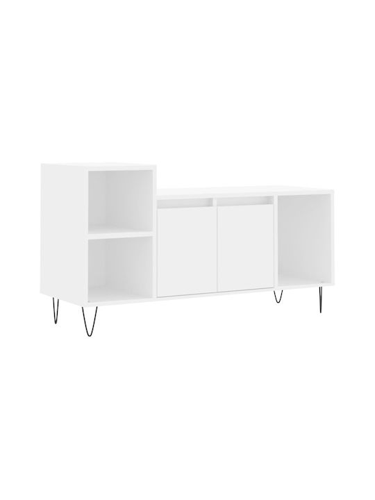 TV Stand Wooden White L100xW35xH55cm