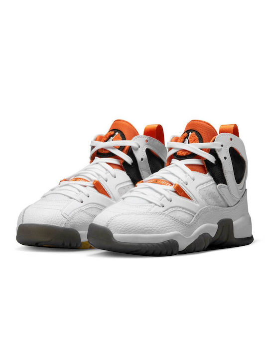 Jumpman Two Trey GS Incaltaminte Sport Copii Baschet Cu Șireturi Albe