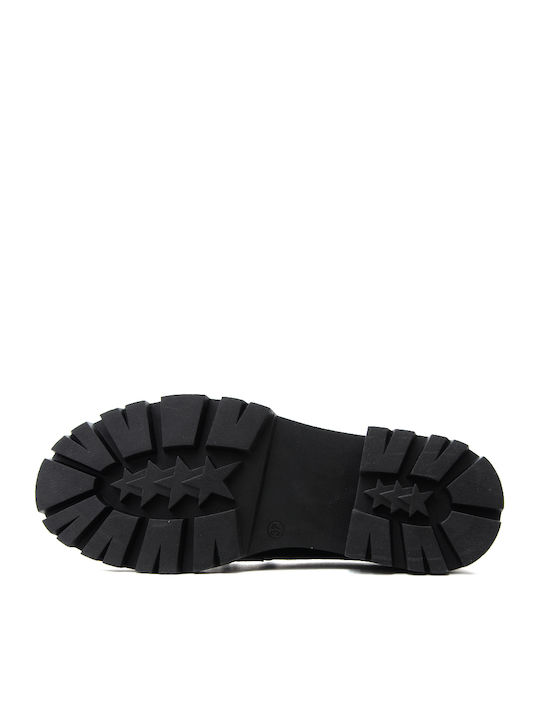 Lackleder Damen Mokassins in Schwarz Farbe
