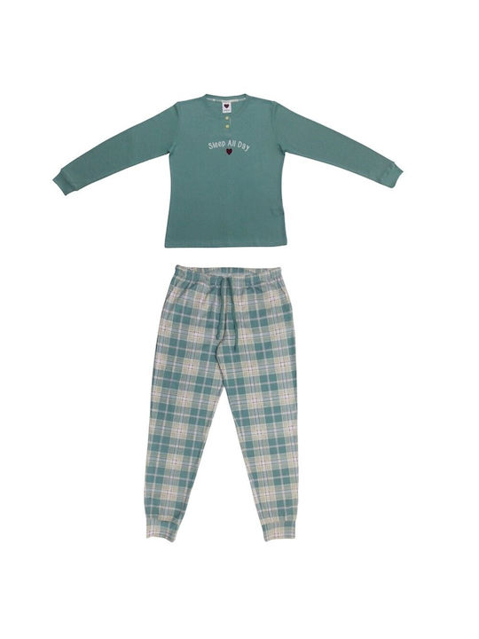 Noidinotte Iarnă Set pijama femei Verde