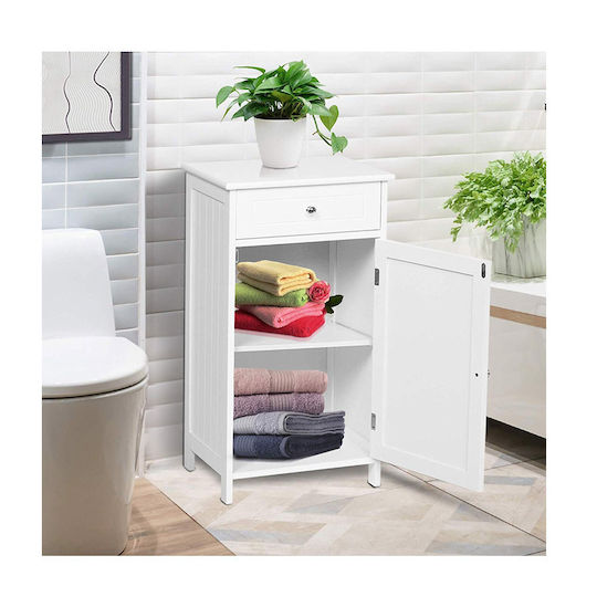 Kleankin Bathroom Cabinet Bathroom Cabinet L43xW34xH77cm White