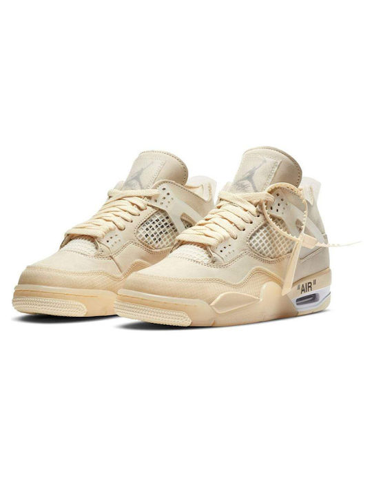 Jordan Air Jordan 4 Retro Off-White Γυναικεία Μποτάκια Sail / Muslin / White / Blac