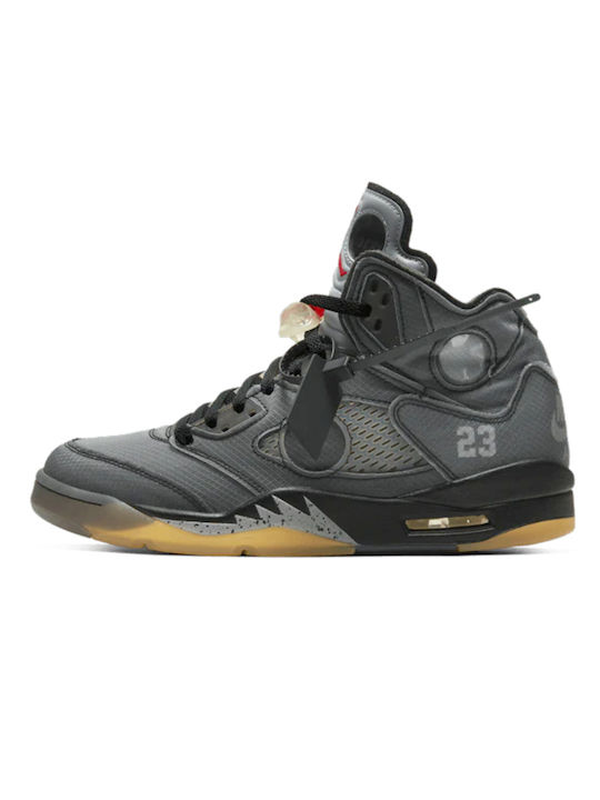 Jordan Air Jordan 5 Retro Off-White Bărbați Sneakers Black / Muslin / Fire Red