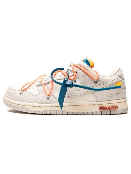 Nike Dunk Low Off-White Lot 19 Bărbați Sneakers White / Neutral Grey / Nightshade / Pink