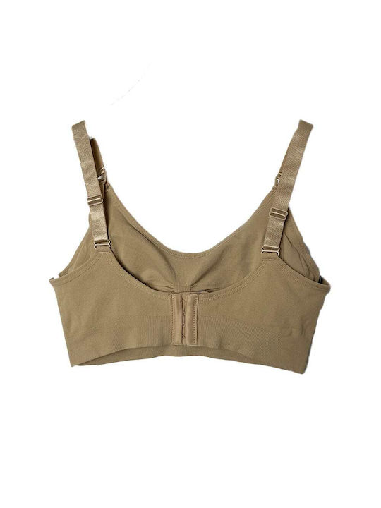 Ouno Maternity & Nursing Sports Bra with Clips Beige