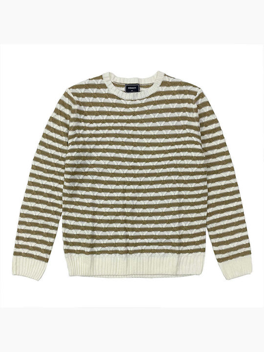 Ustyle Men's Long Sleeve Sweater Beige