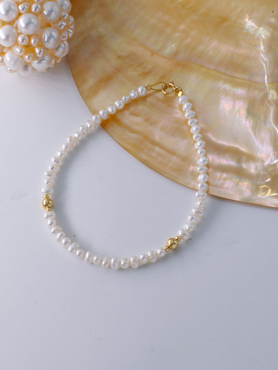 Margaritari Bracelet Set made of Gold 14K with Pearls