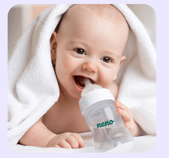 Neno Plastic Baby Bottle Anti-colic with Silicone Teat for 6+ Months Transparent 300ml