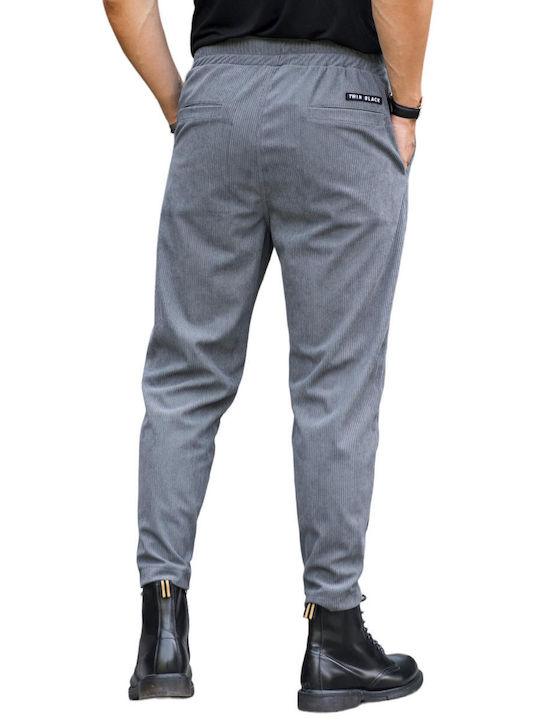 Twin Black Men's Trousers in Loose Fit Gray