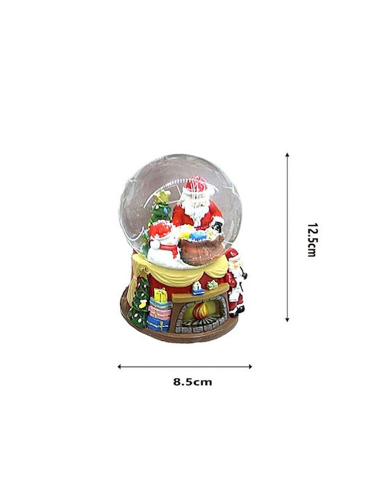 Crăciun Glob de Zăpadă cu Moș Crăciun 8.5x12.5cm 1buc