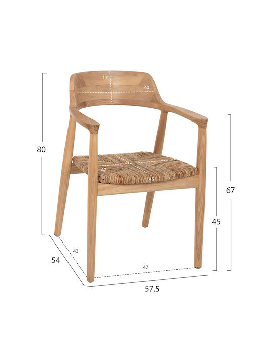 Kingsley Fotolii Sala de mese Lemn Culoare naturală 1buc 57.5x54x80buc