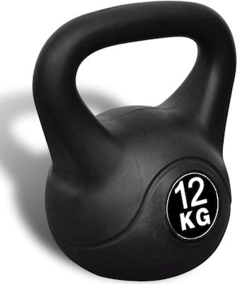 vidaXL Kettlebell of PVC 12kg Black