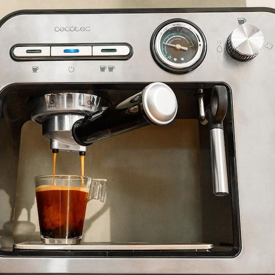 Cecotec Power Espresso 20 Square Pro Μηχανή Espresso 1450W Πίεσης 20bar Ασημί