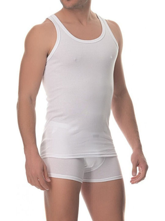 Tricou de corp pentru bărbați fără mâneci în Culoare Albă