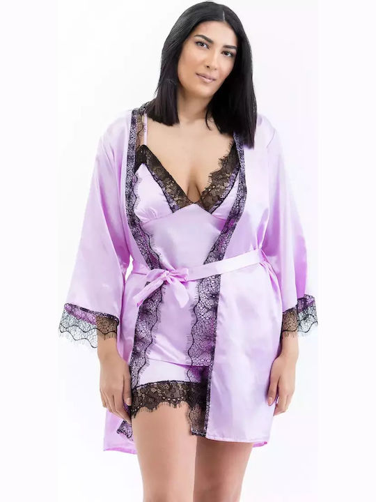 Lafagot Winter Women's Robe with Pyjama Lilac
