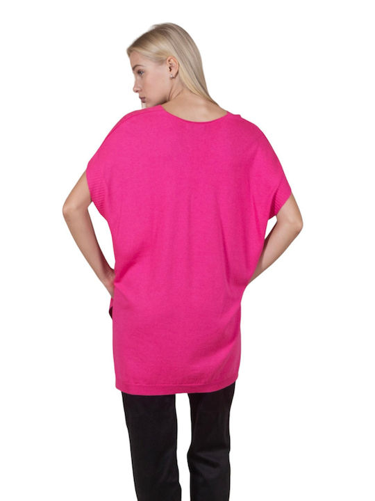 Aggel Femeie Tricou cu Decolteu în V Fuchsia