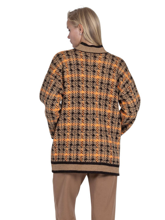 Aggel Women's Knitted Cardigan Brown