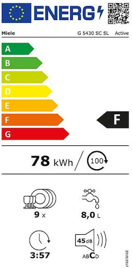 Miele Freistehender Geschirrspüler für 9 Gedecke B45xH85cm Weiß