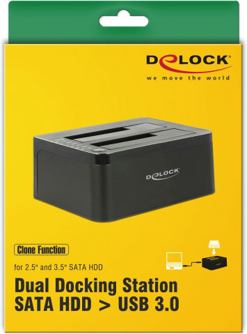 DeLock 62661 Docking Station pentru 2 Hard Disk-uri SATA 2.5" / 3.5" cu conectivitate USB 3.0 (62661)