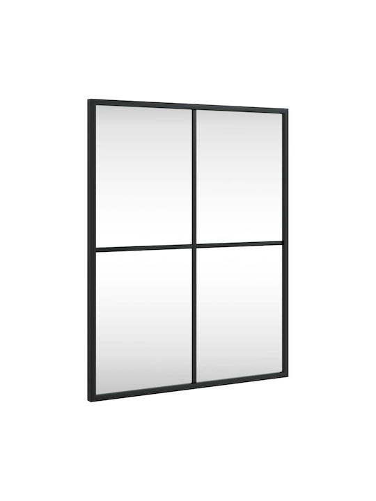 vidaXL Wall Mirror with Black Metallic Frame 1pcs