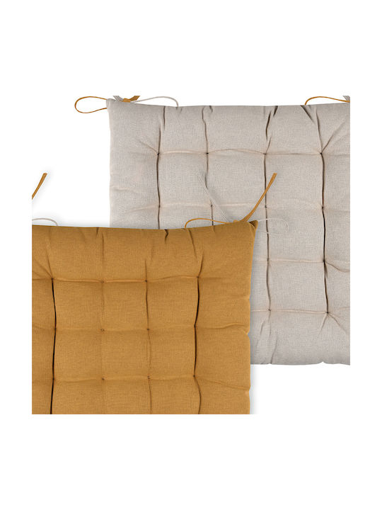 Gartenstuhlkissen S-f Duo Curry/Lin 40x40cm