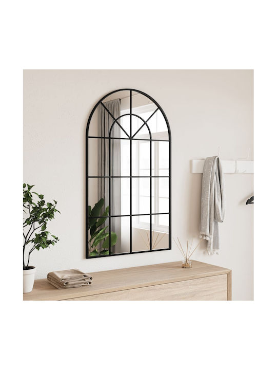 vidaXL Wandspiegel mit Schwarz Metallisch Rahmen 100x60cm 1Stück