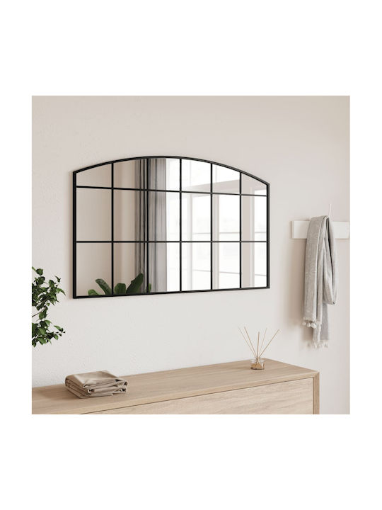 vidaXL Wall Mirror with Black Metallic Frame 60x100cm 1pcs