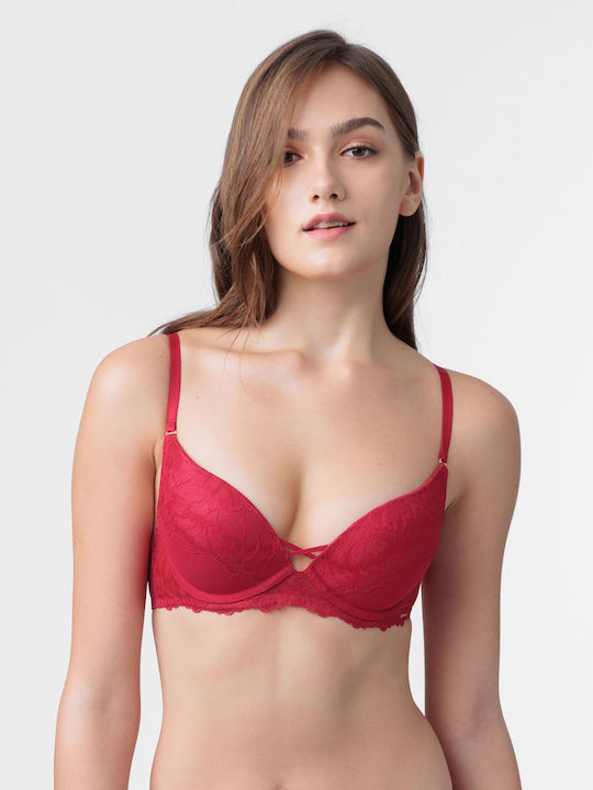 Dorina Plunge Plunge Bra Underwire Red