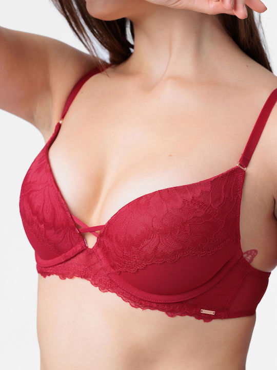 Plunge Plunge Bra Underwire Red