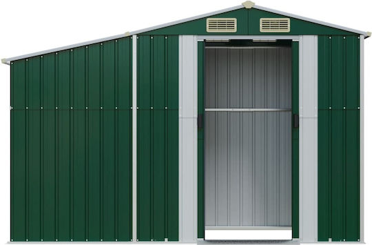 Metallic Garden Shed Galvanized Green with Air Vents L2.77xW0.93xH1.79m