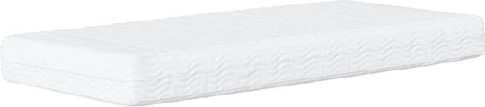 Canapea Pat Single din Lemn Masiv Galben cu Lamele & Saltea 100x200cm