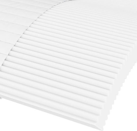 Kinderbett Bett Einzel mit Samt Gelb mit Lattenrost & Matratze 100x200cm