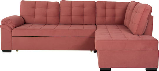 Jade Ecksofa Schlafcouch mit Rechte Ecke Samt Sapio Apfel 200x110x88cm