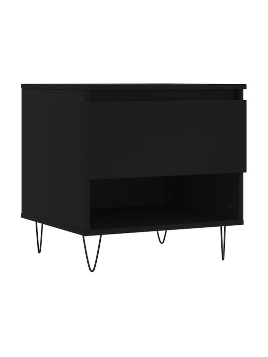 Rectangular Wooden Side Table Black L50xW46xH50cm