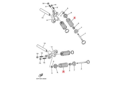 Yamaha Motorcycle Cylinder Head Valve Spring Yamaha Crypton-X 135